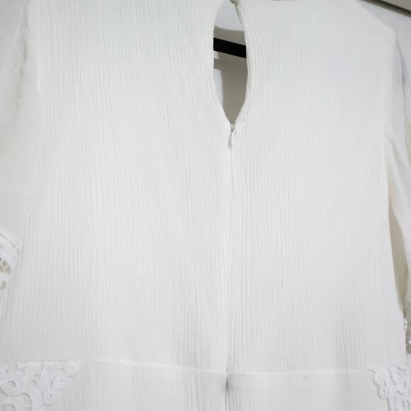 Lulus Sweeten the Occasion White Lace Short Sleeve Maxi Dress L Wedding Boho - Picture 9 of 11